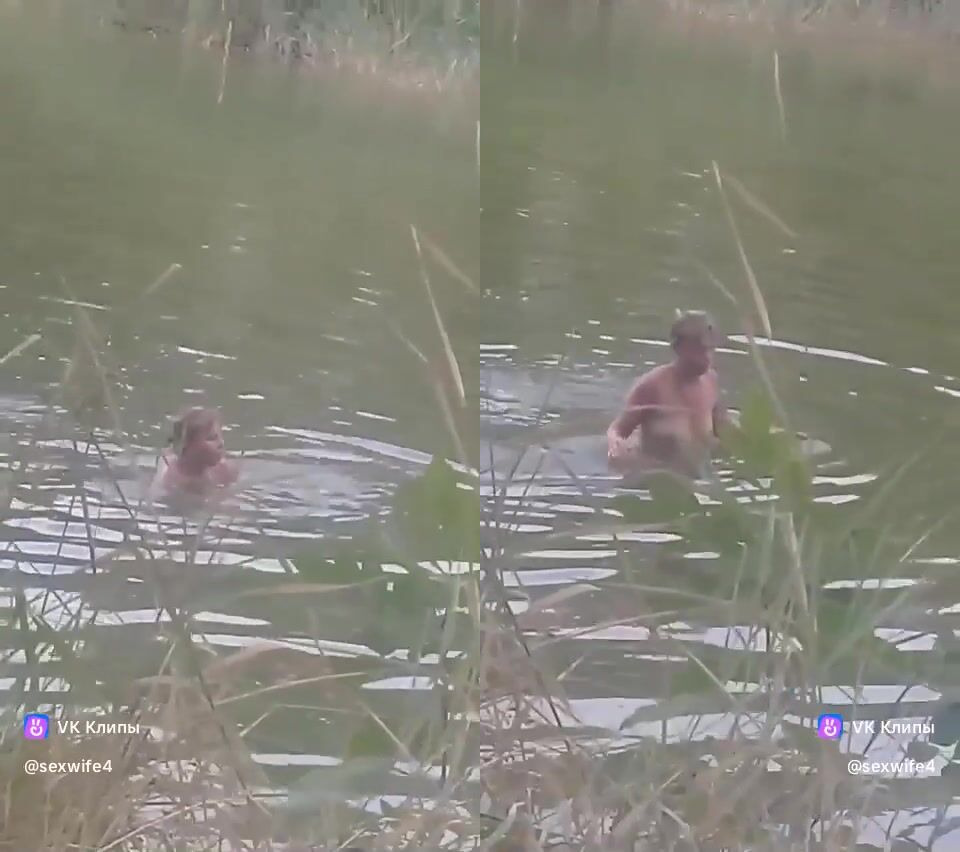 زوجة تستحم في بحيره يصورها مراهق قذر